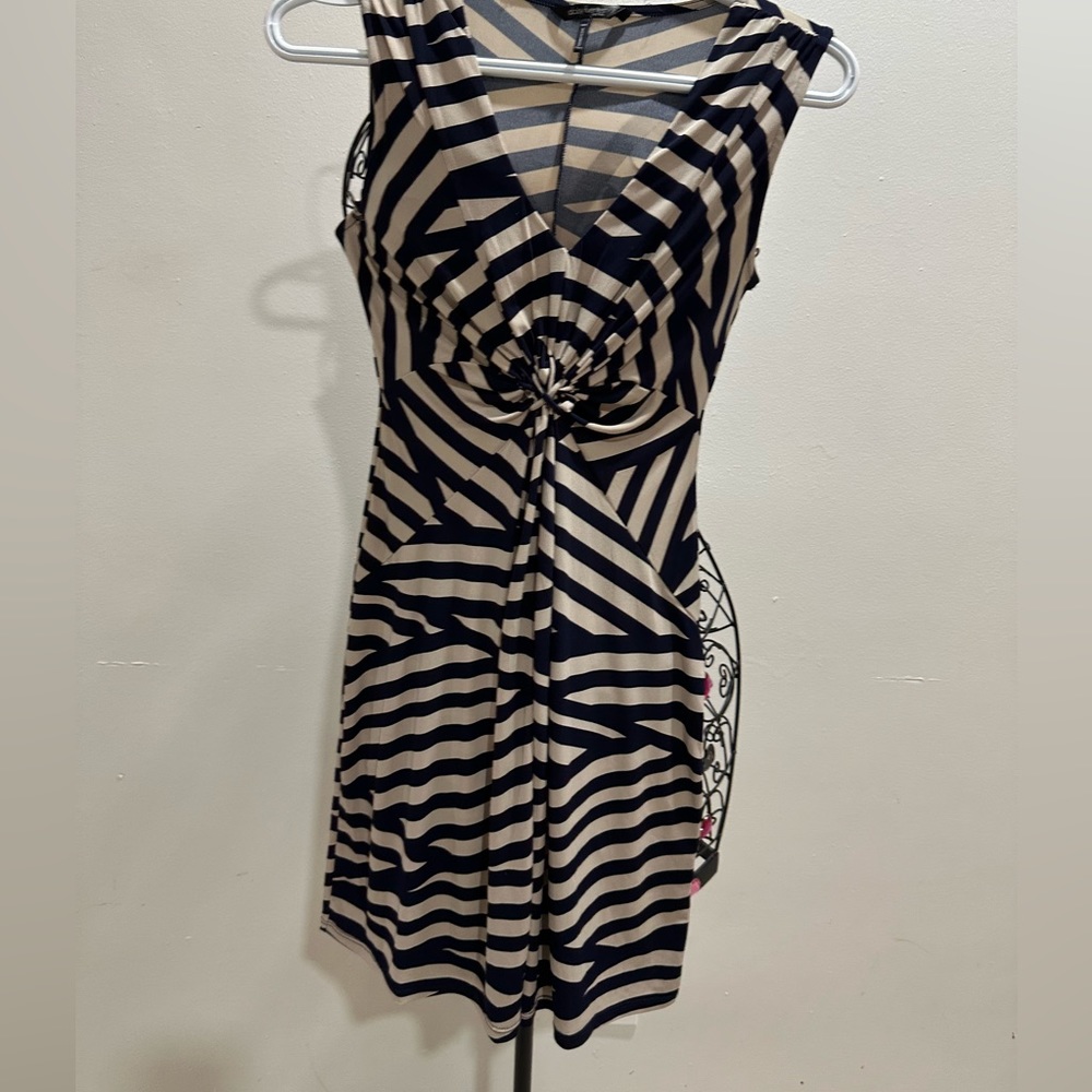 Everyday dress blue with beige stripes